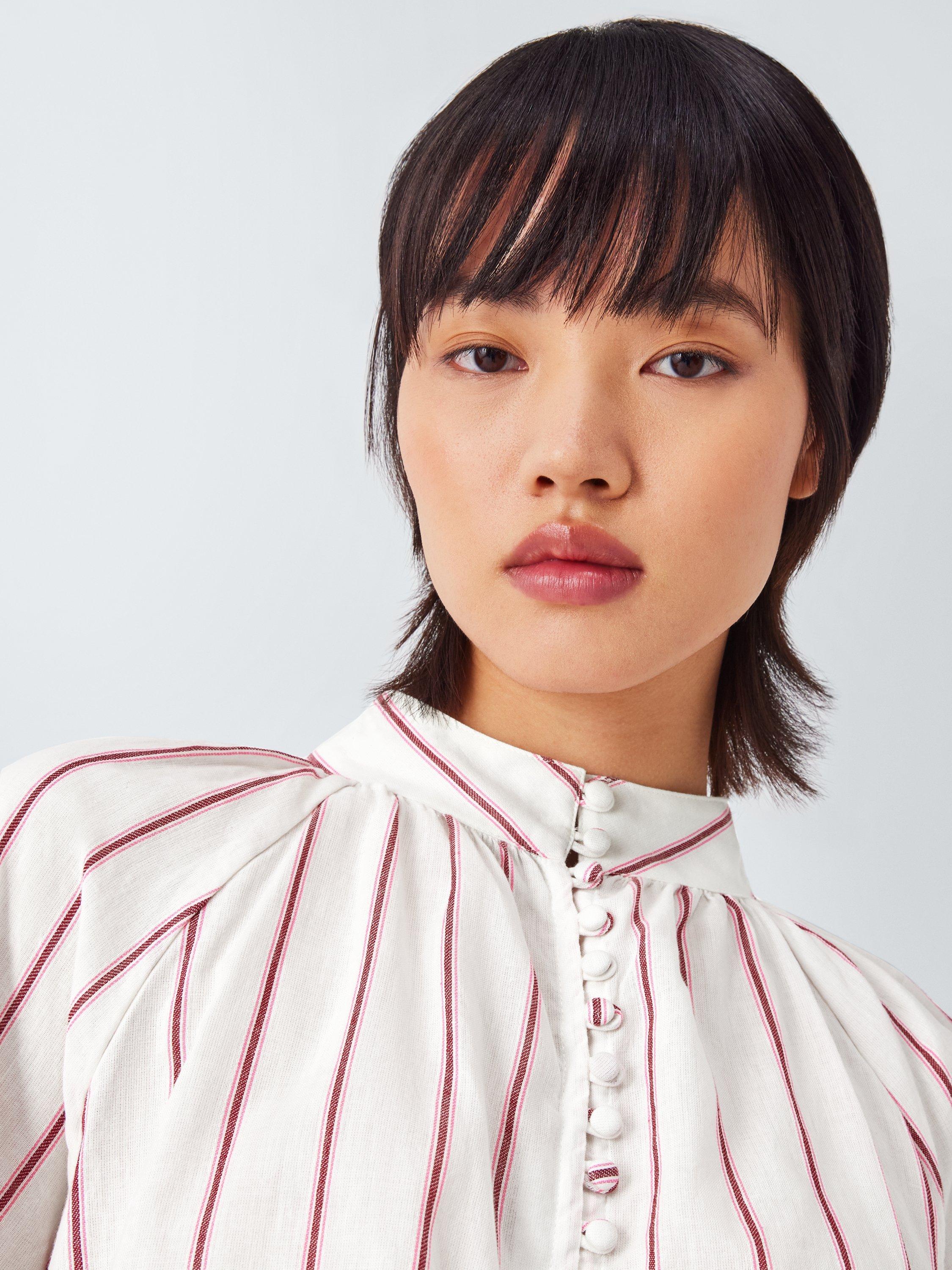 Product image 5 of 6, which shows AND/OR Harriet Stripe Top, Pink/Multi, 6