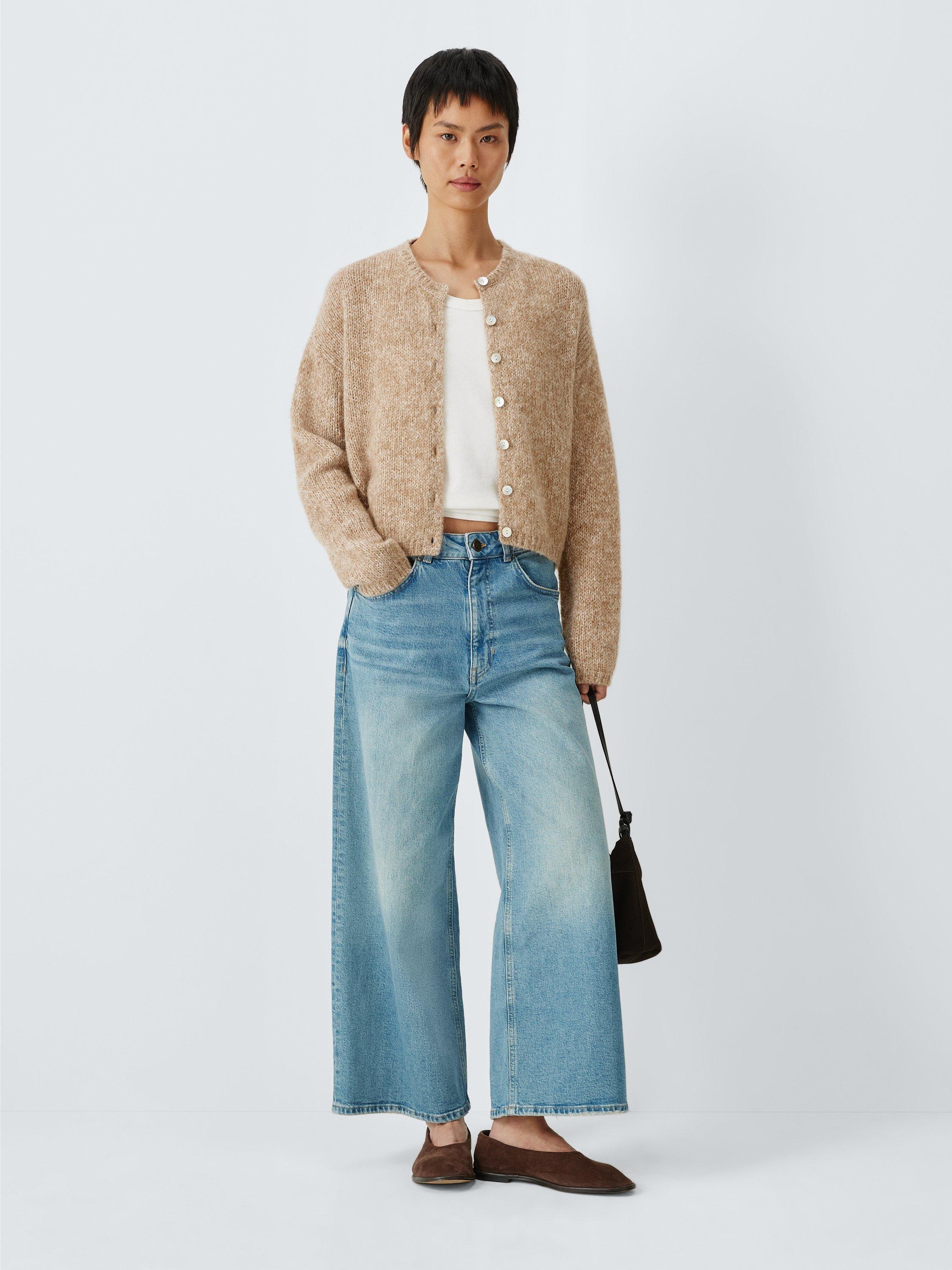 Product image 3 of 6, which shows AND/OR Poppy Wool Blend Cardigan, Natural, XS