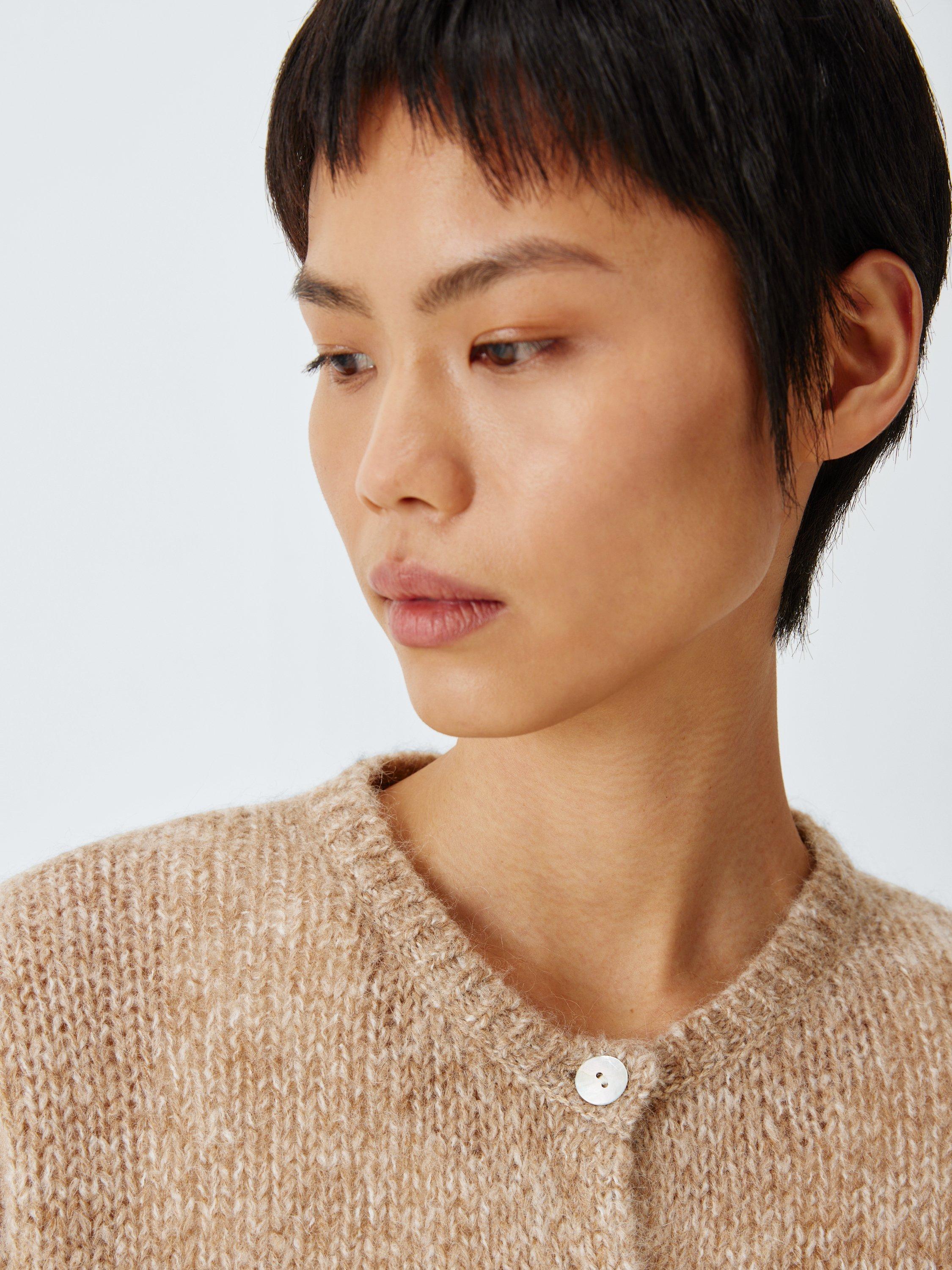 Product image 5 of 6, which shows AND/OR Poppy Wool Blend Cardigan, Natural, XS