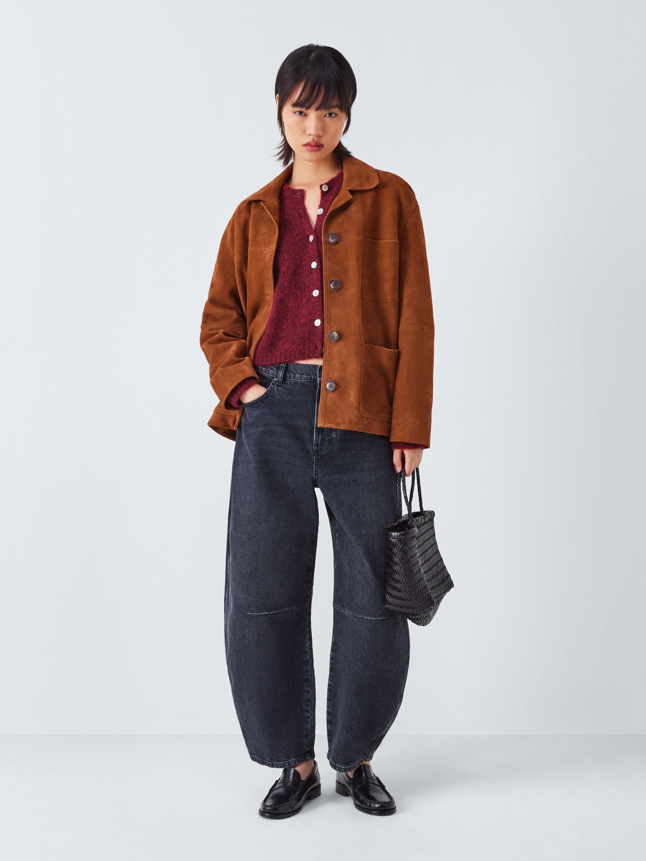 Product image 3 of 6, which shows AND/OR Poppy Wool Blend Cardigan, Red, XS