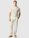Rodd & Gunn Galdfield Geo Cotton Regular Fit Short Sleeve Knitted Polo Shirt, Cream
