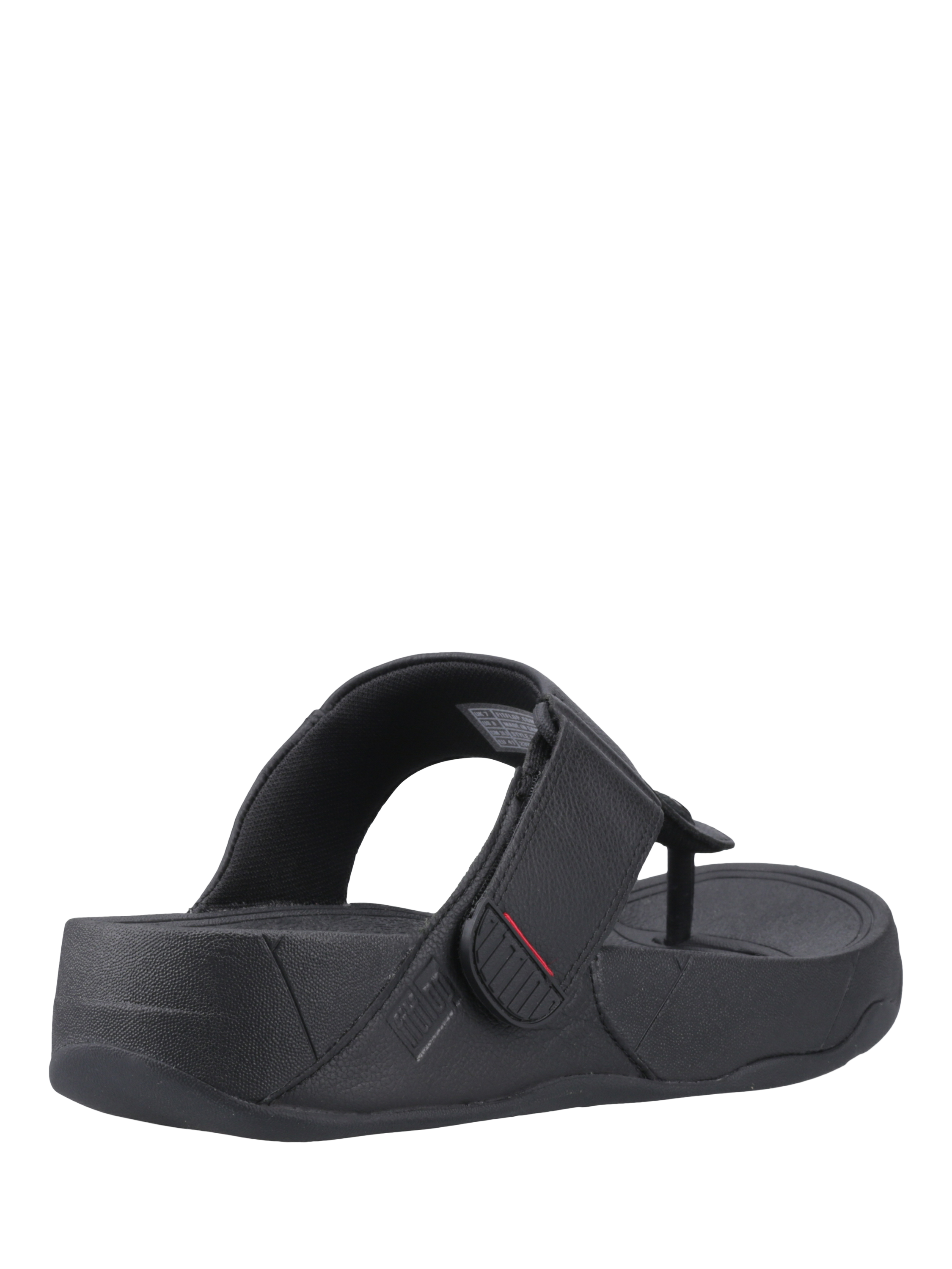 Product image 3 of 5, which shows FitFlop Trakk II Leather Sandals, Black, 7