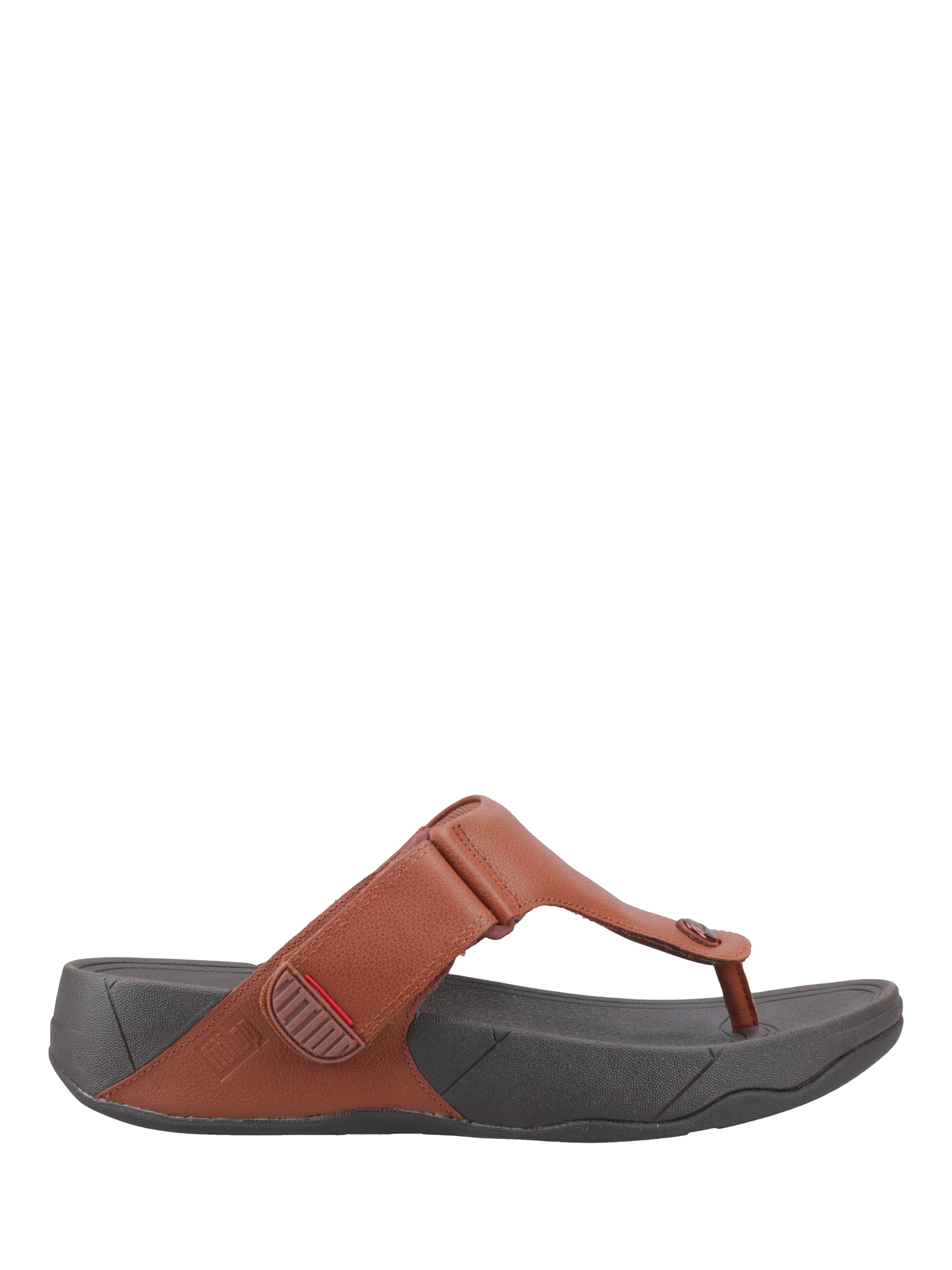 Product image 1 of 5, which shows FitFlop Trakk II Leather Sandals, Dark Tan, 7