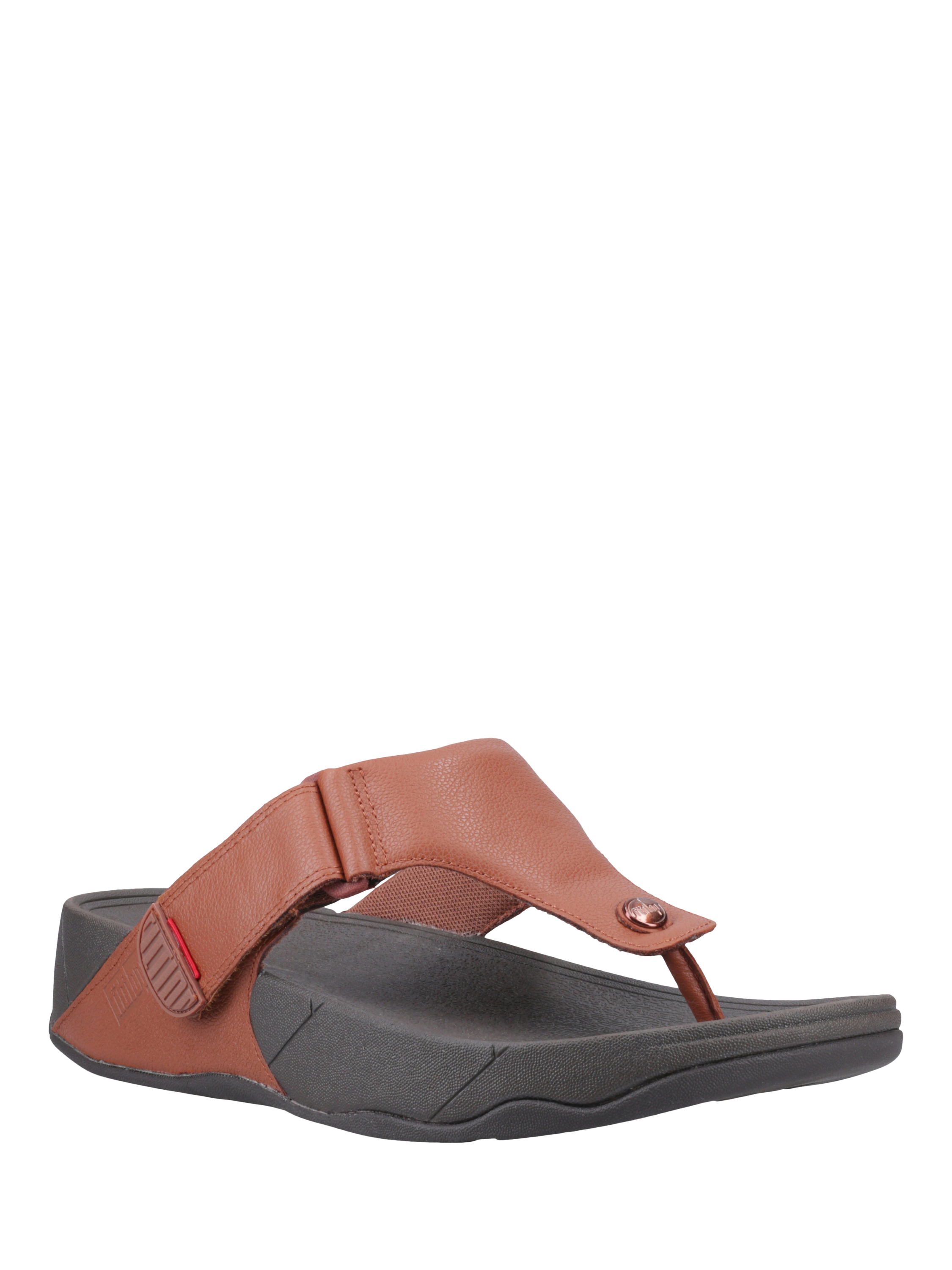 Product image 2 of 5, which shows FitFlop Trakk II Leather Sandals, Dark Tan, 7