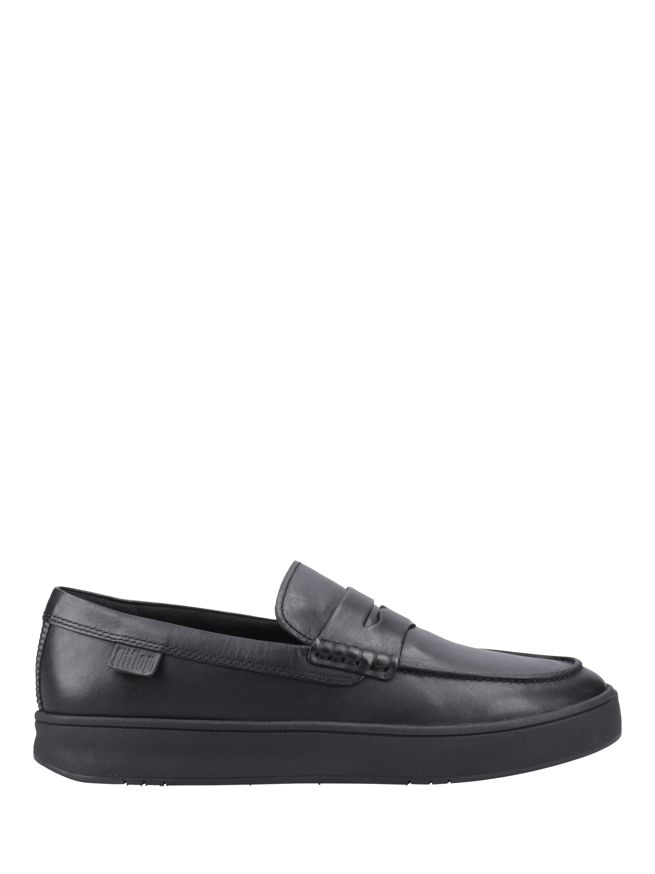 Product image 1 of 5, which shows FitFlop Rally Leather Loafers, Black, 7