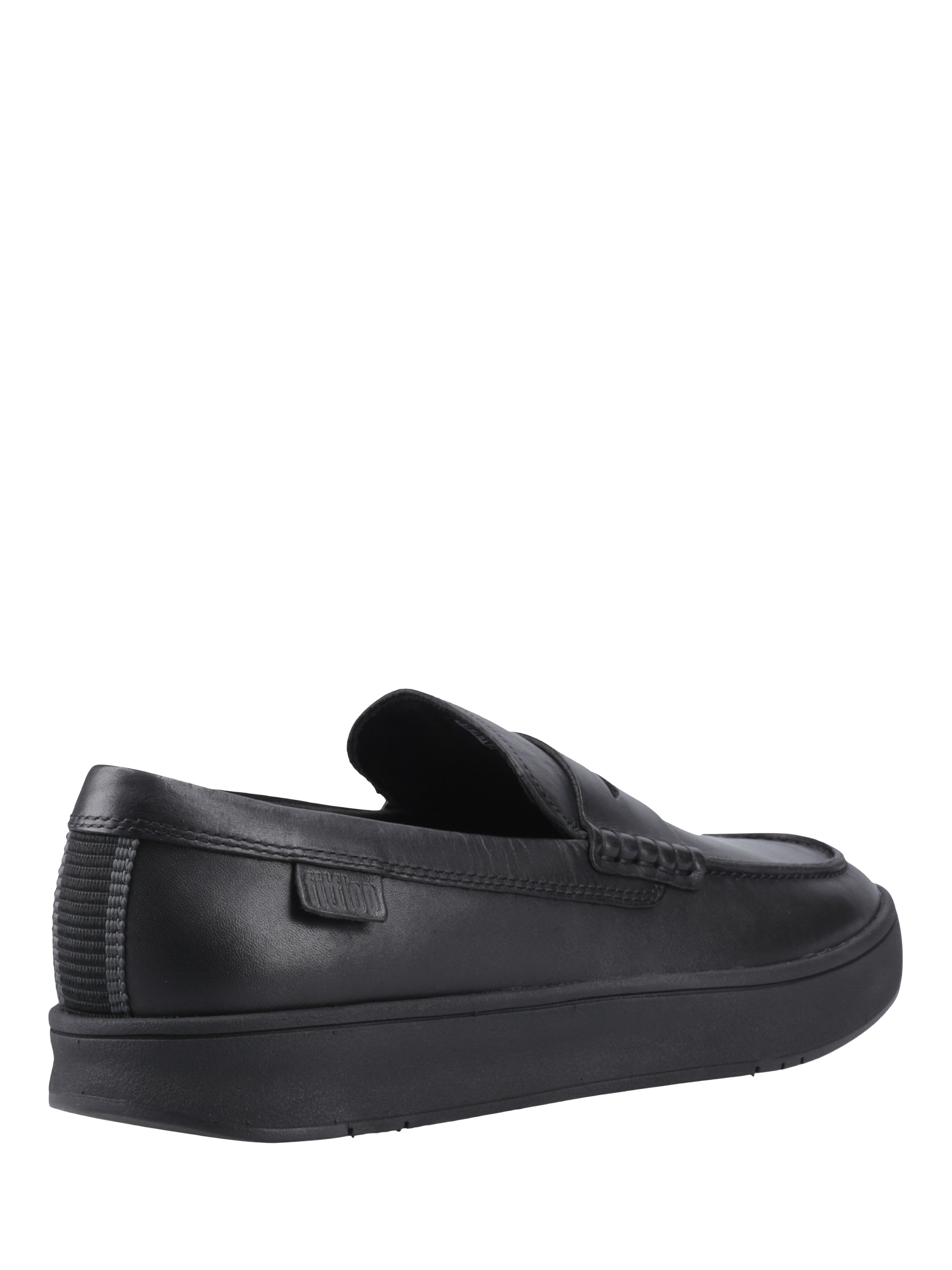 Product image 3 of 5, which shows FitFlop Rally Leather Loafers, Black, 7