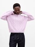 French Connection Odessa Textured Short Sleeve Jumper, Violet Pink