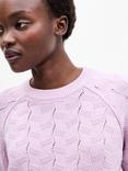 French Connection Odessa Textured Short Sleeve Jumper, Violet Pink