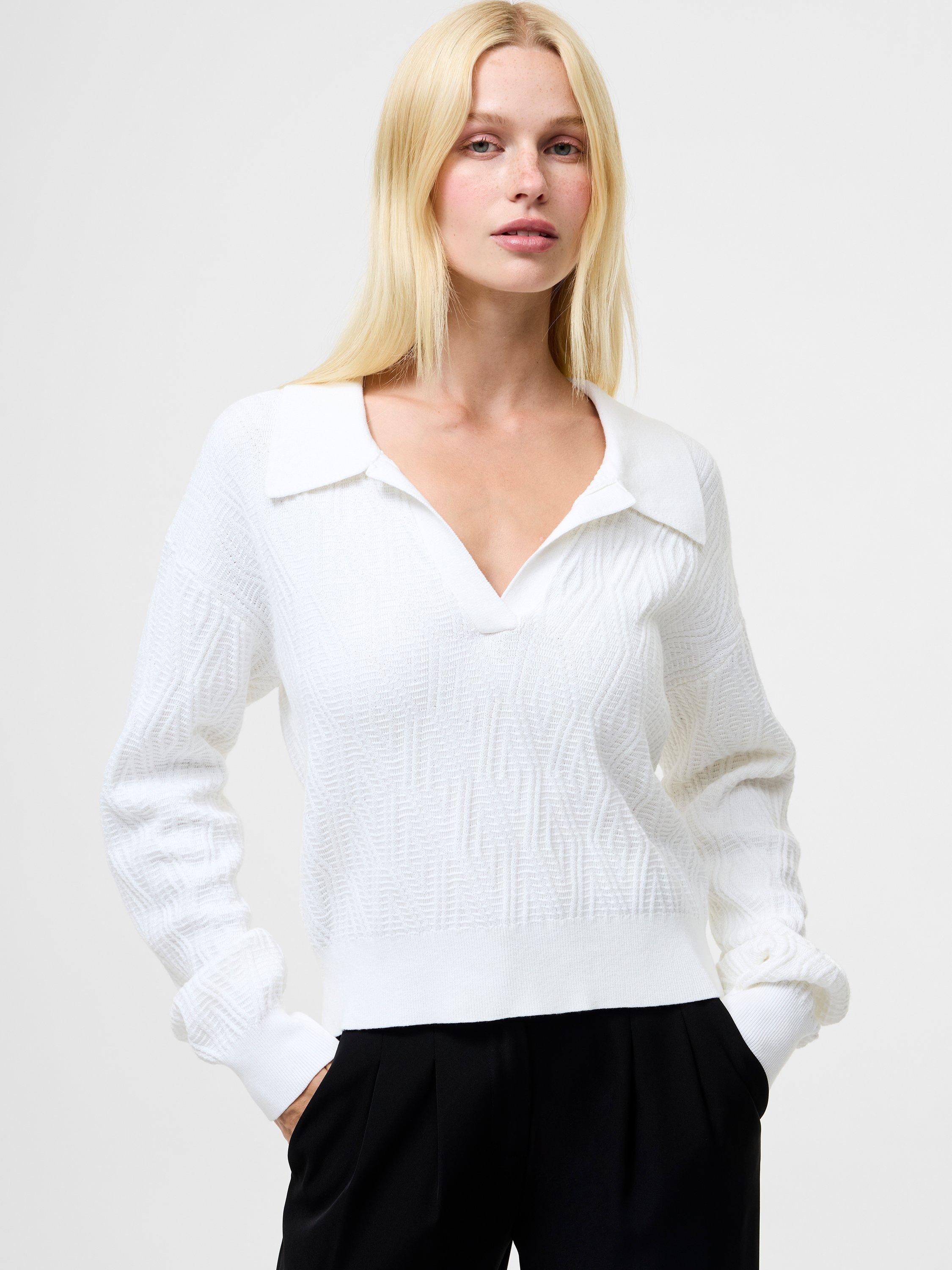 French Connection Lily Mozart Cotton Collared Jumper