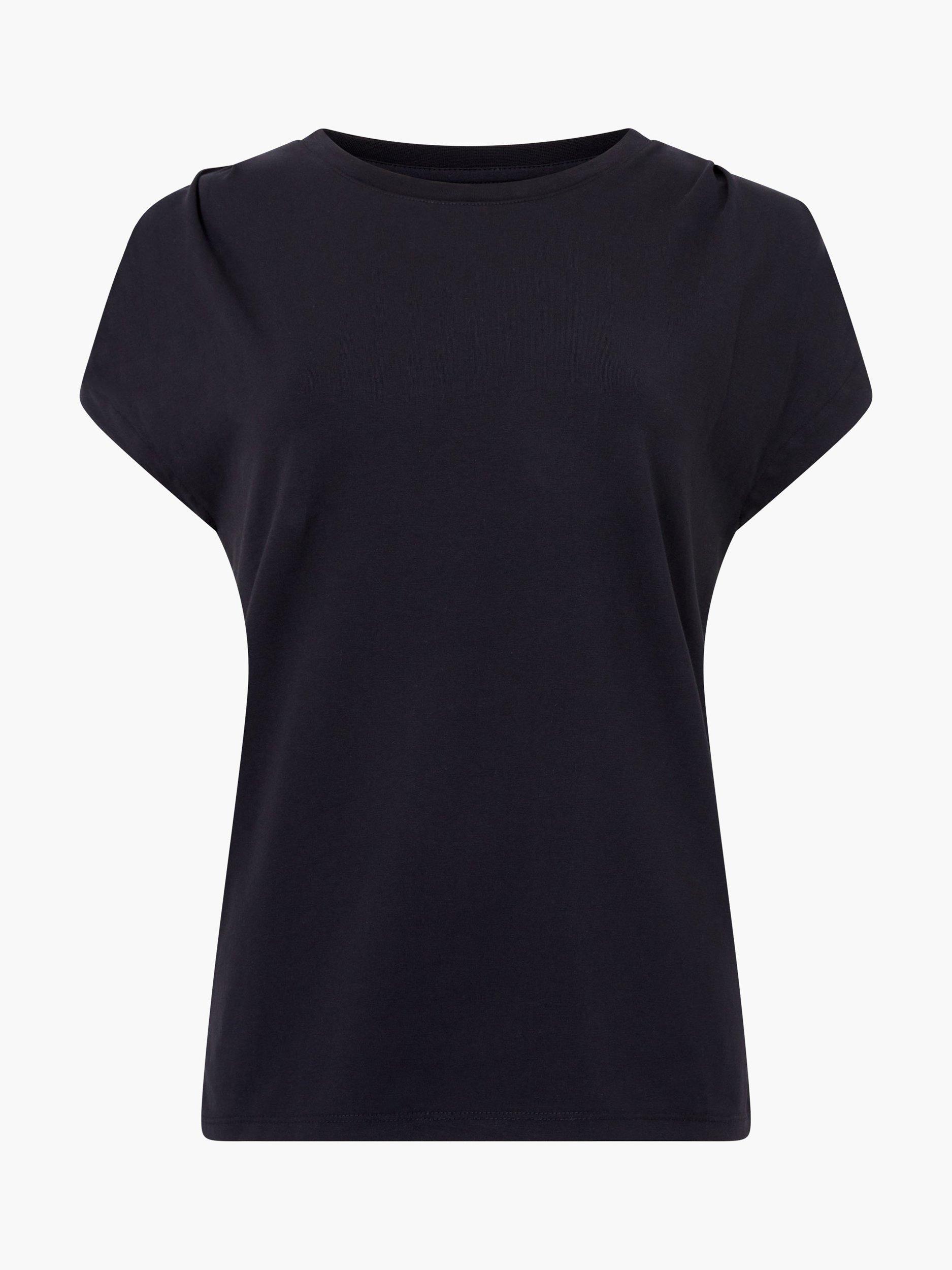 Product image 5 of 5, which shows French Connection Rallie Shoulder Pad Tank Top, Navy, XS