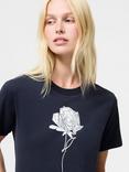 French Connection Cotton Rose Print Graphic T-Shirt