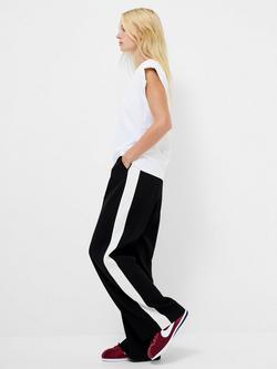 French Connection Vinnie Side Stripe Trousers, Black/Porcelain Cream - view 2, Black/Porcelain Cream