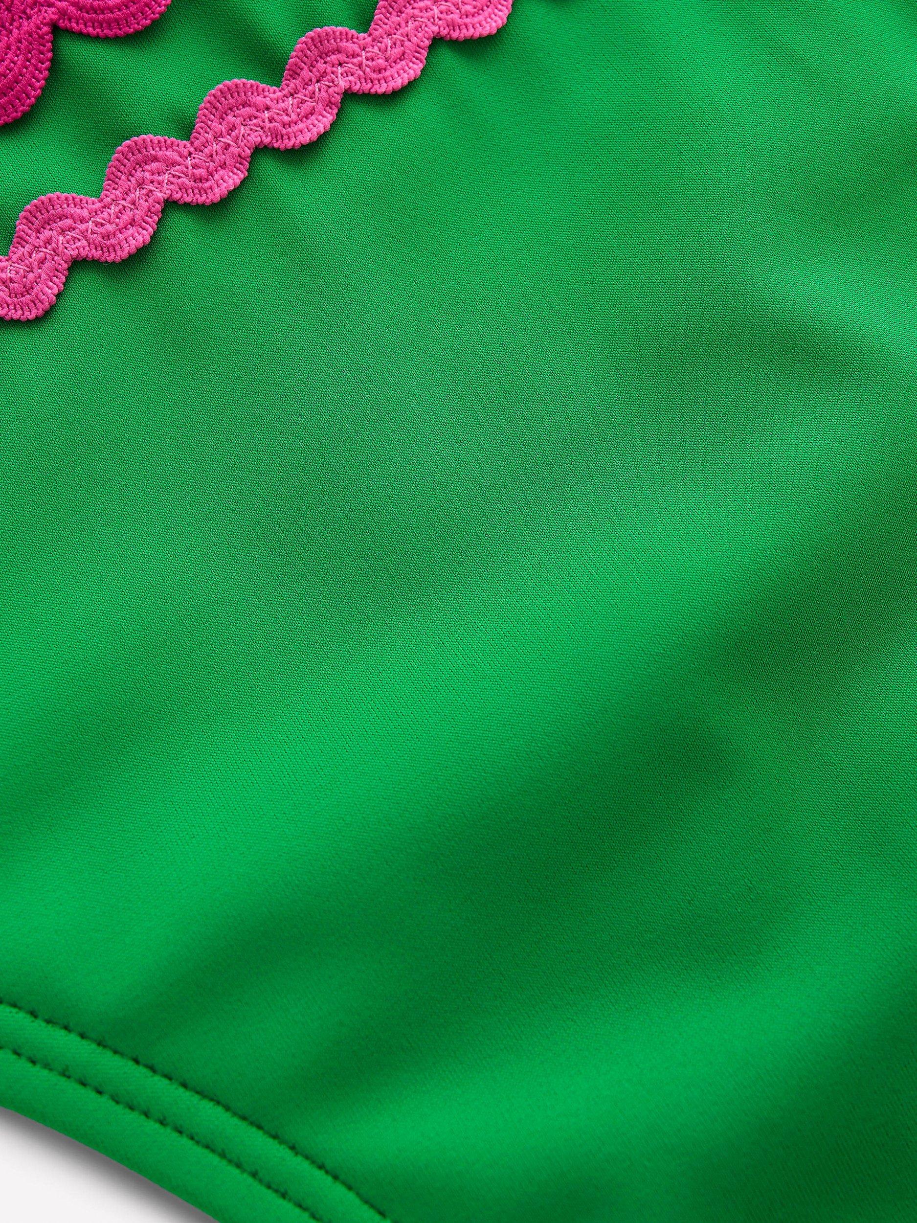 Product image 6 of 6, which shows Boden Porto Ric Rac Bikini Bottoms, Bright Green, 8