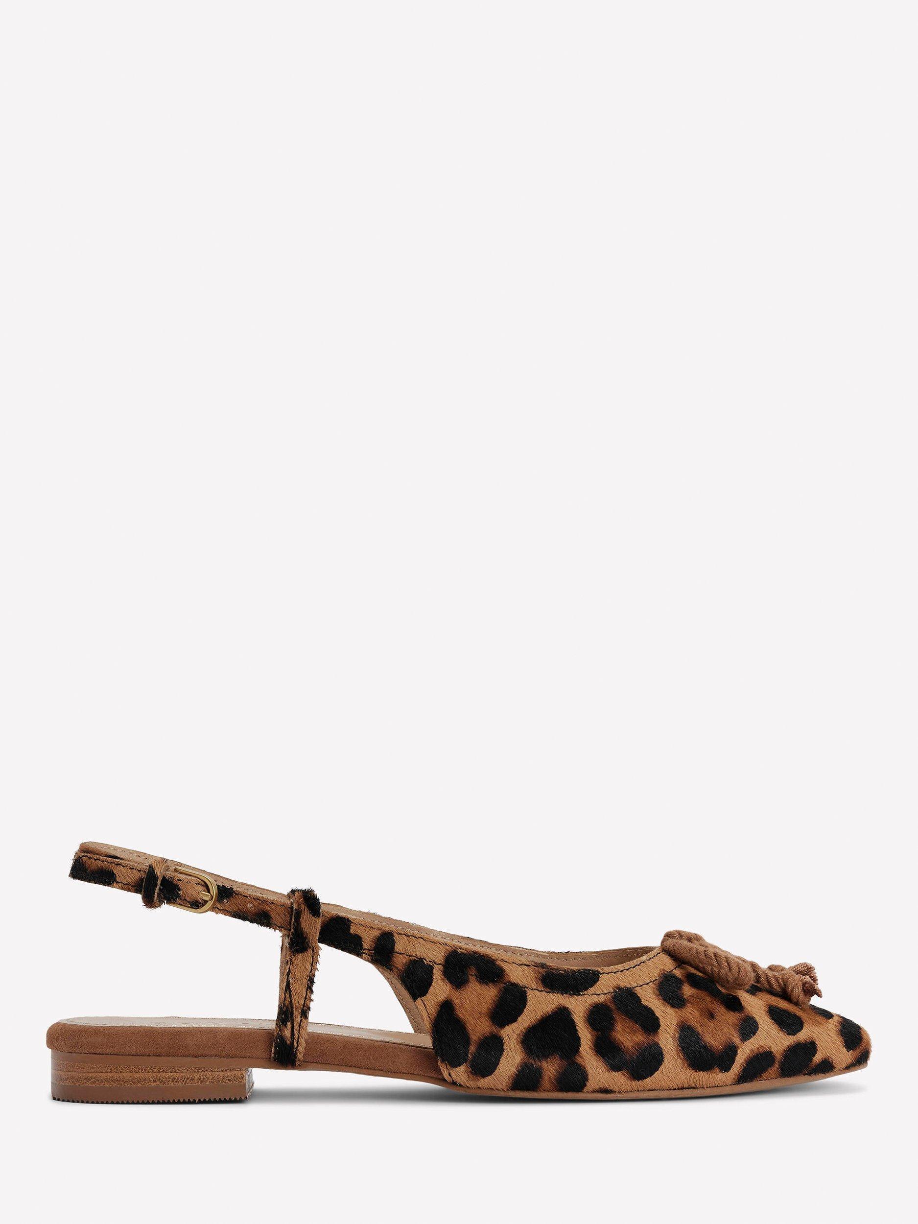 Product image 1 of 5, which shows Boden Easy Leopard Slingback Flats, Brown/Multi, 4