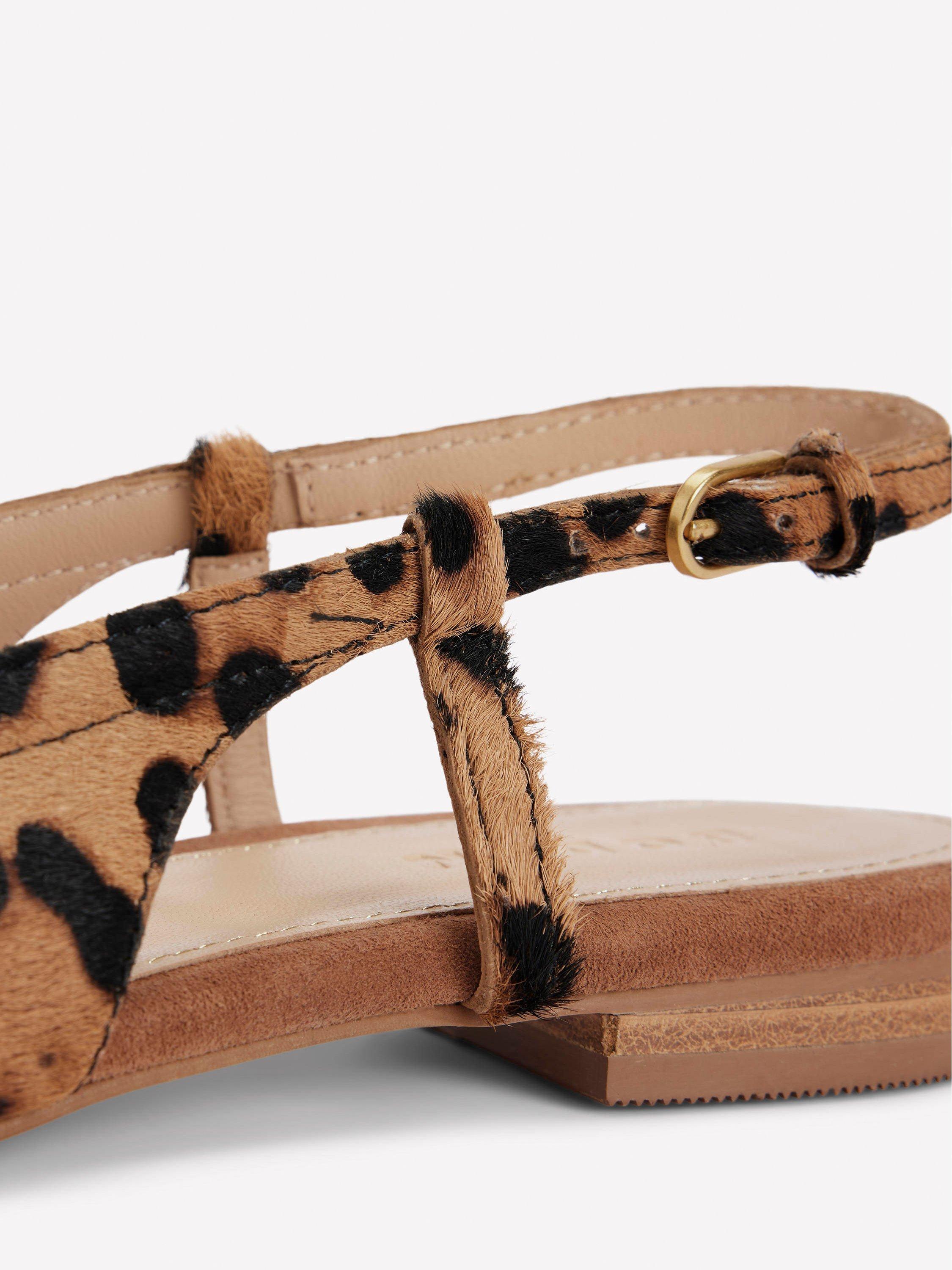 Product image 3 of 5, which shows Boden Easy Leopard Slingback Flats, Brown/Multi, 4