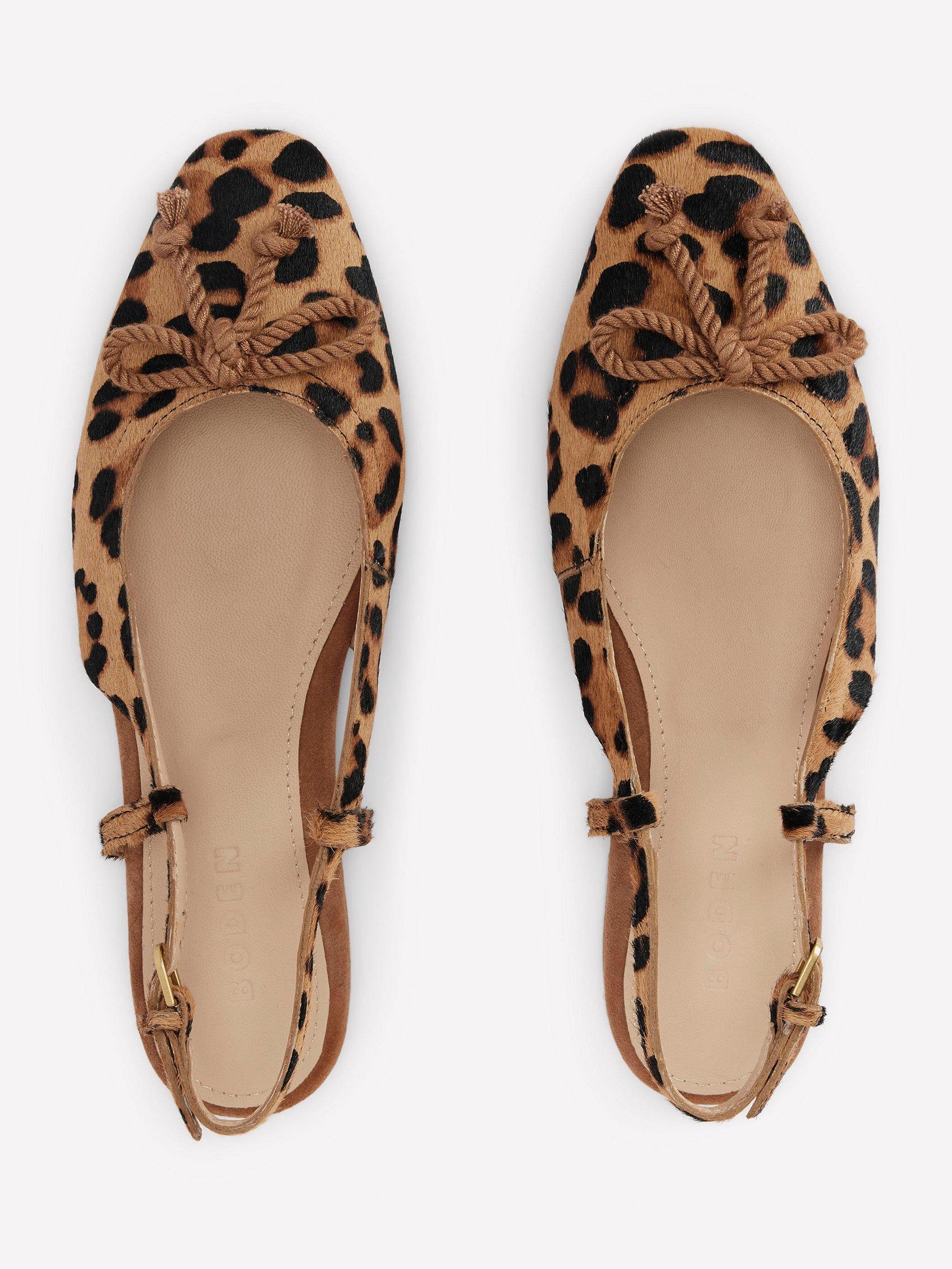 Product image 4 of 5, which shows Boden Easy Leopard Slingback Flats, Brown/Multi, 4