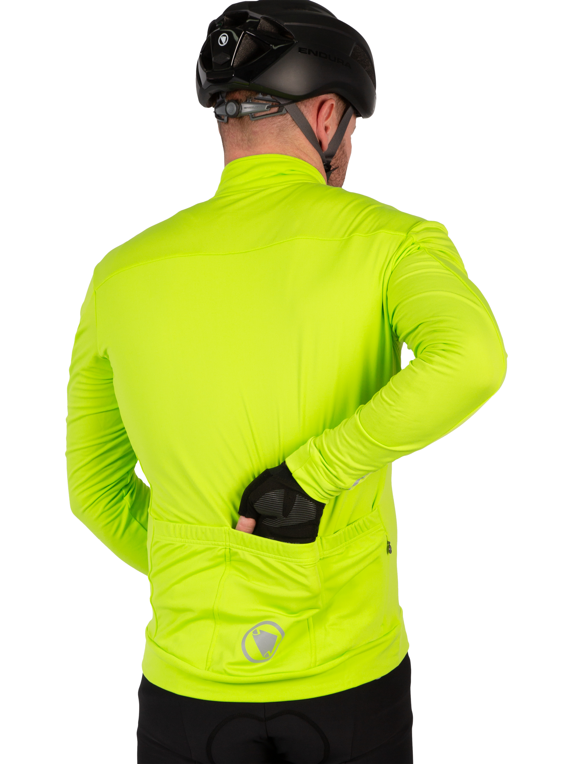 Product image 2 of 4, which shows Endura Men's Xtract Roubaix Long Sleeve Sports Jacket, Yv Hi-viz Yellow, M