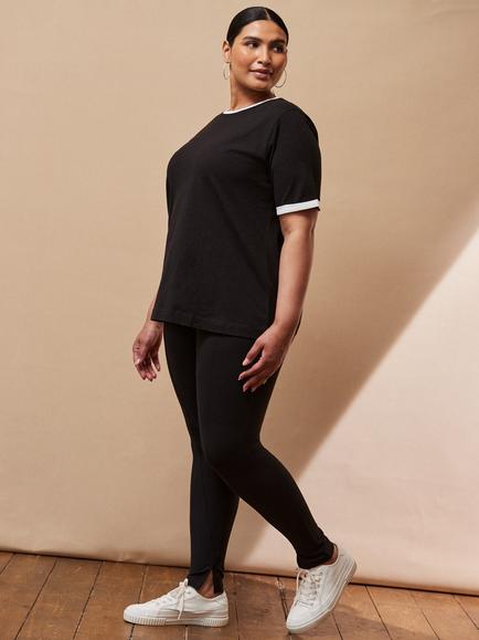 Live Unlimited Curve Petite Seam Detail Leggings, Black, Black