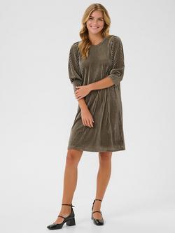 KAFFE Ribbed Knee Length Dress, Morel, Morel