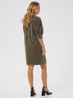 KAFFE Ribbed Knee Length Dress, Morel - view 2, Morel