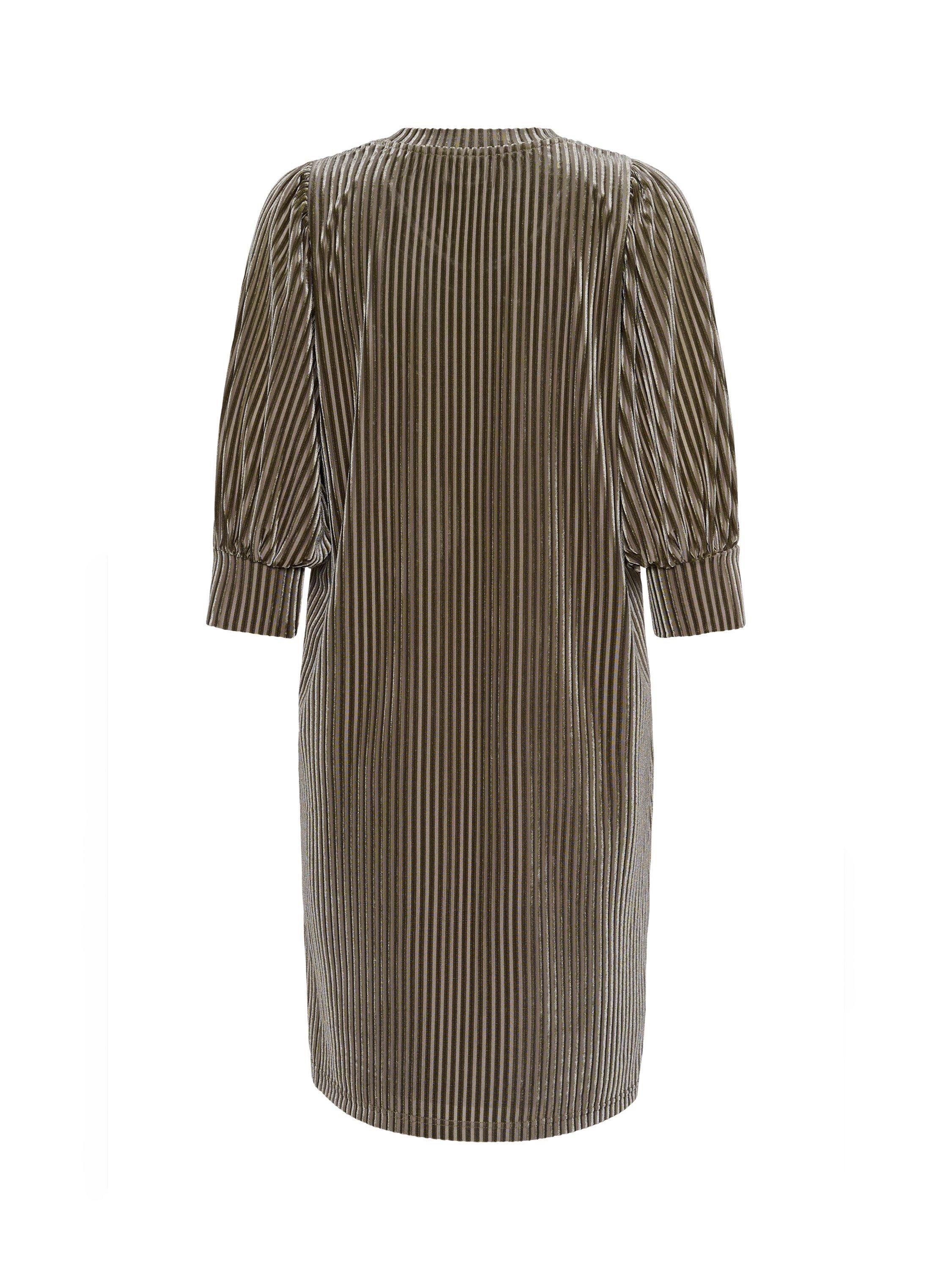 Product image 6 of 6, which shows KAFFE Ribbed Knee Length Dress, Morel, XS