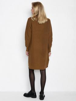 KAFFE Lioa 1/2 Zip Knit Dress, Mid Brown - view 2, Mid Brown