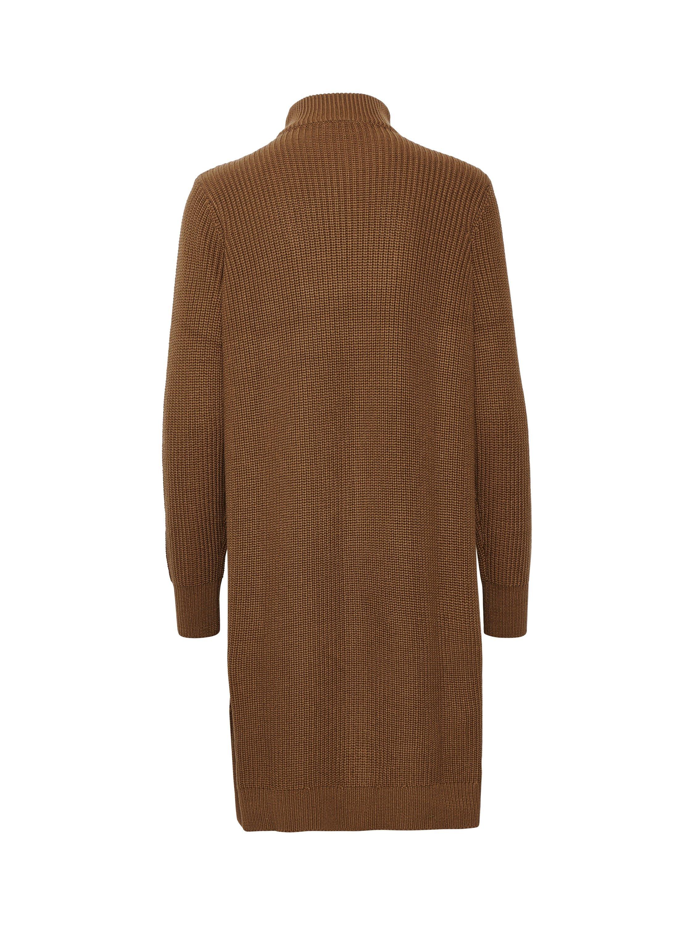 Product image 6 of 6, which shows KAFFE Lioa 1/2 Zip Knit Dress, Mid Brown, XS