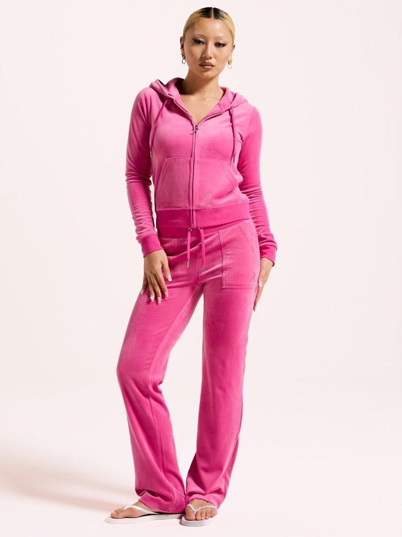 Product image 4 of 4, which shows Juicy Couture Del Ray Velour Joggers, Very Berry, XS