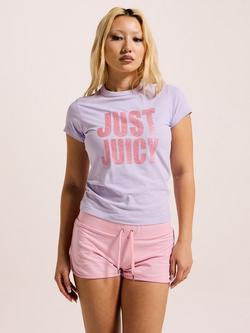 Juicy Couture Hilton Just Juicy T-Shirt, Pastel Lilac, Pastel Lilac