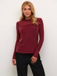 KAFFE Olga Shimmer Blouse, Mid Red