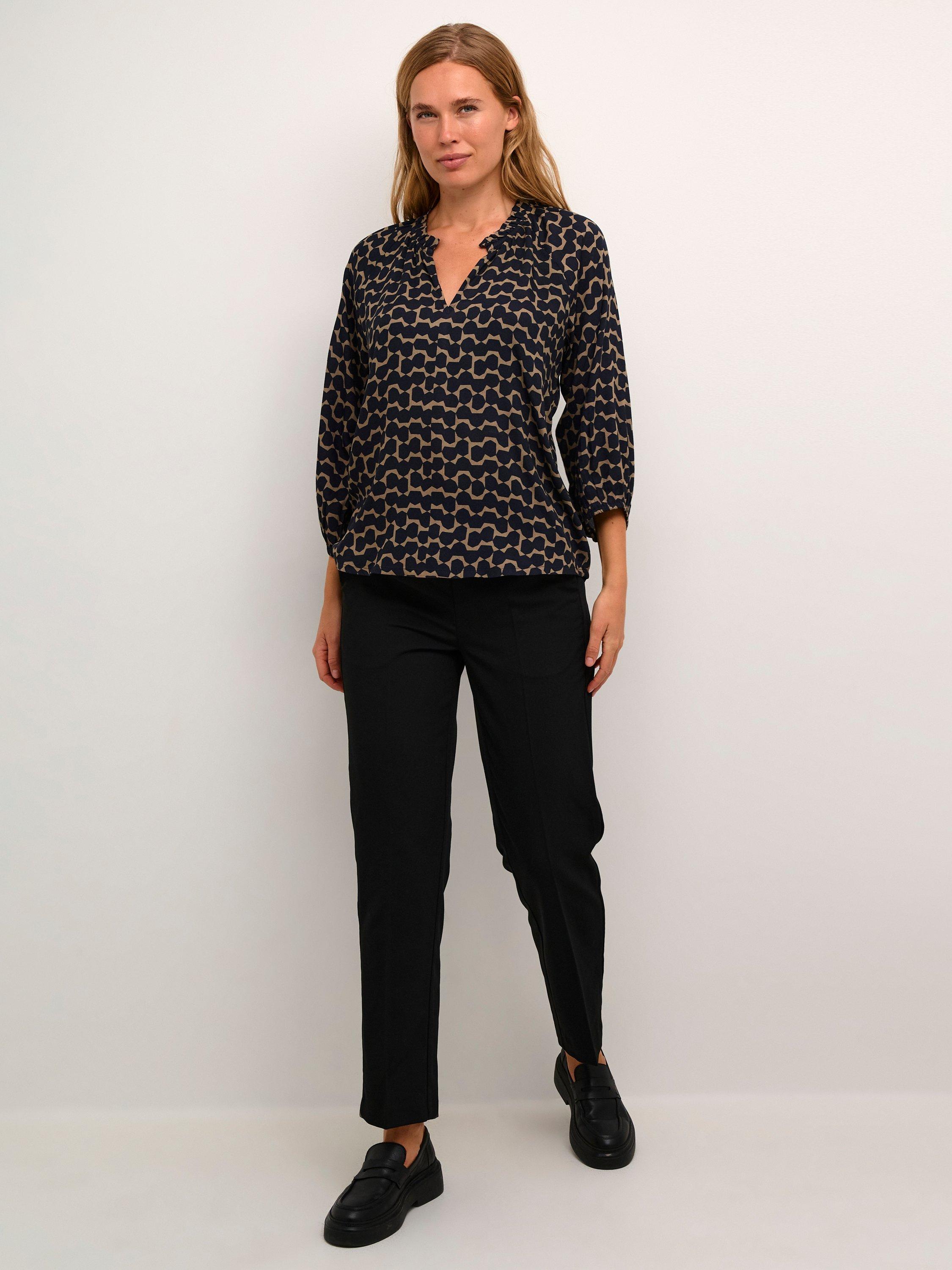 Product image 3 of 6, which shows KAFFE Sigrid Abstract Pattern Blouse, Multi, 8