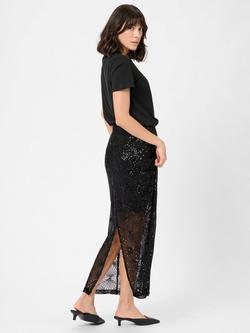 KAFFE Linna Embellished Straight Maxi Skirt, Black - view 2, Black