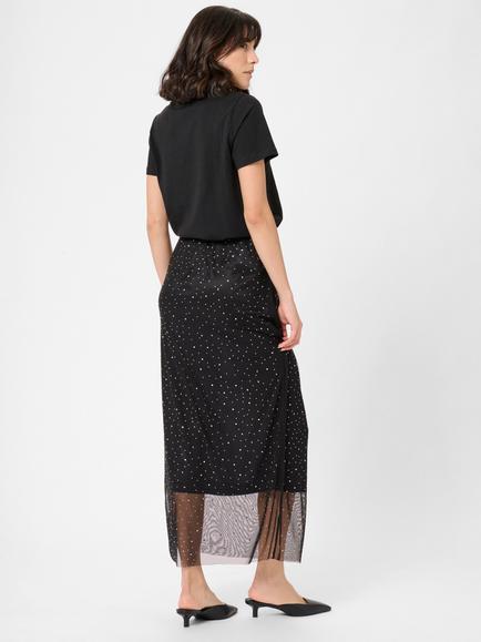 KAFFE Stinna Embellished A-Line Maxi Skirt - view 2, Black/Multi