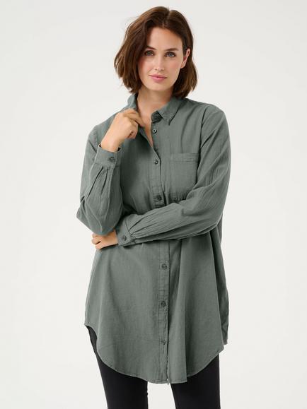 KAFFE Naya Cotton Shirt, Balsam Green