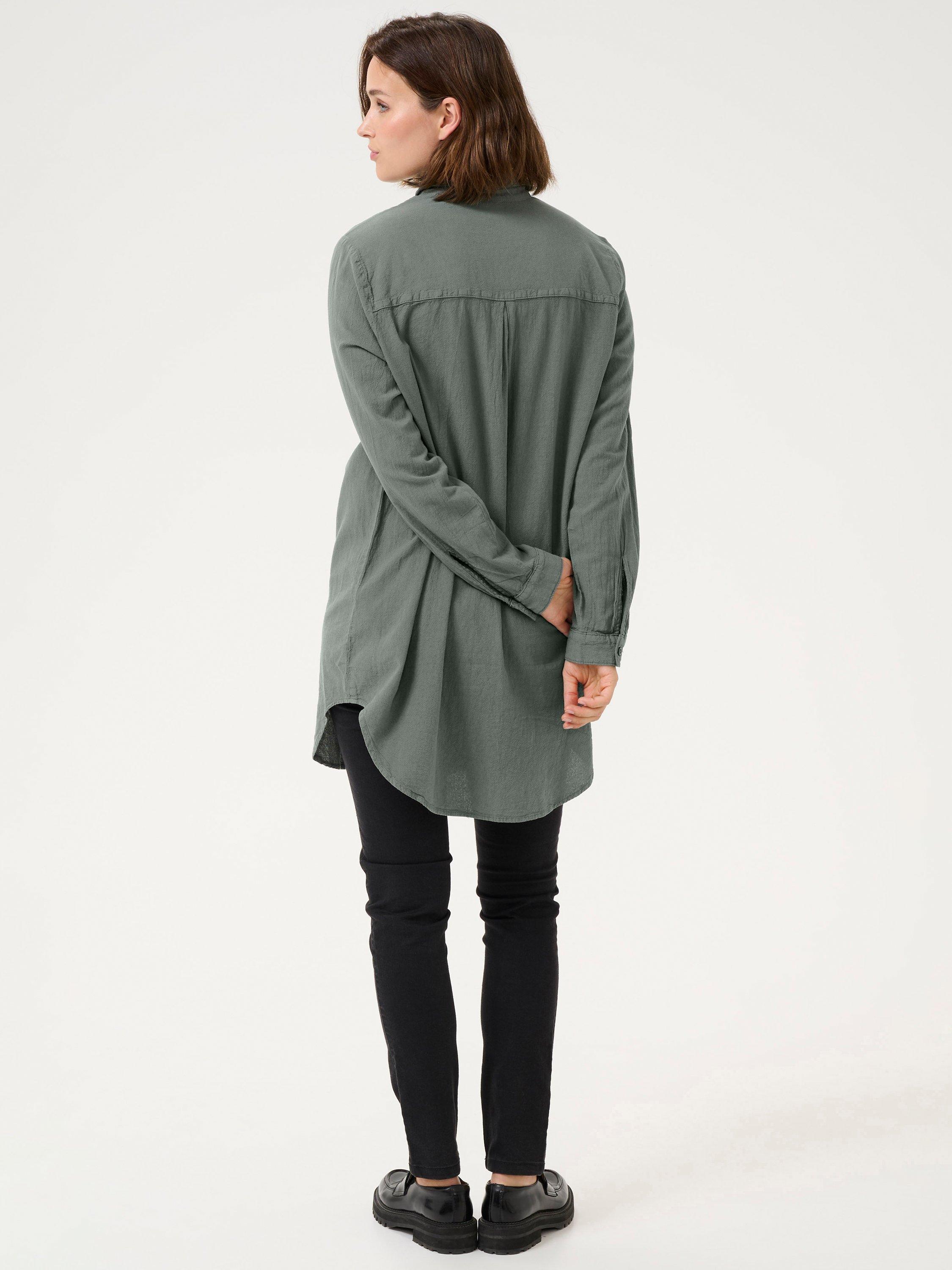 Product image 2 of 6, which shows KAFFE Naya Cotton Shirt, Balsam Green, 8