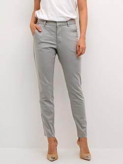 KAFFE Lea Cropped Chinos, Mid Grey, Mid Grey