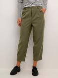 KAFFE Merle Cropped Trousers, Mid Green
