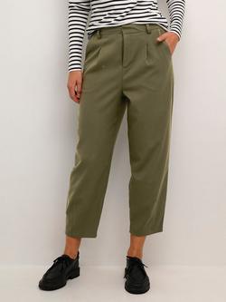 KAFFE Merle Cropped Trousers, Mid Green, Mid Green
