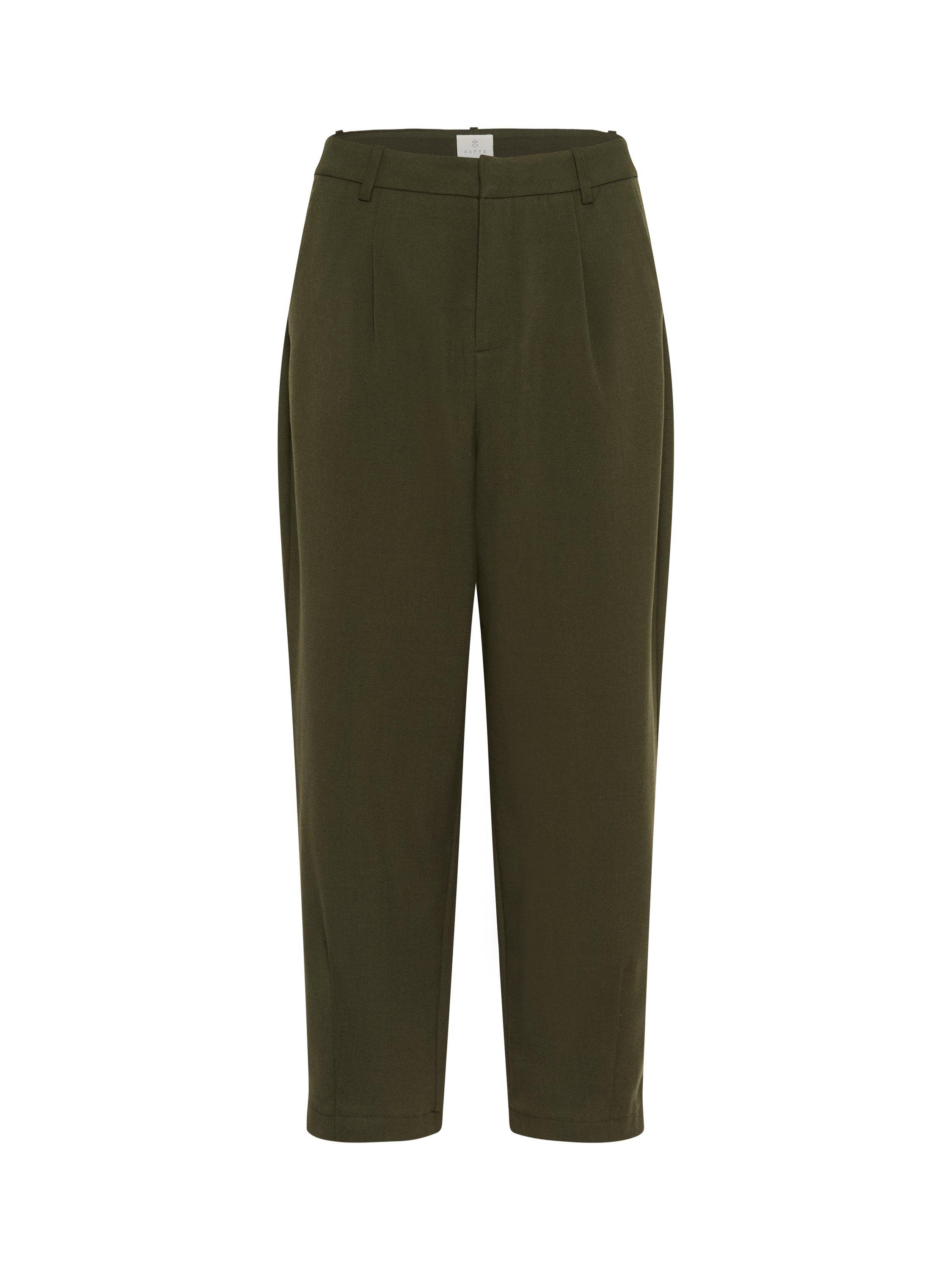Product image 5 of 6, which shows KAFFE Merle Cropped Trousers, Mid Green, 8