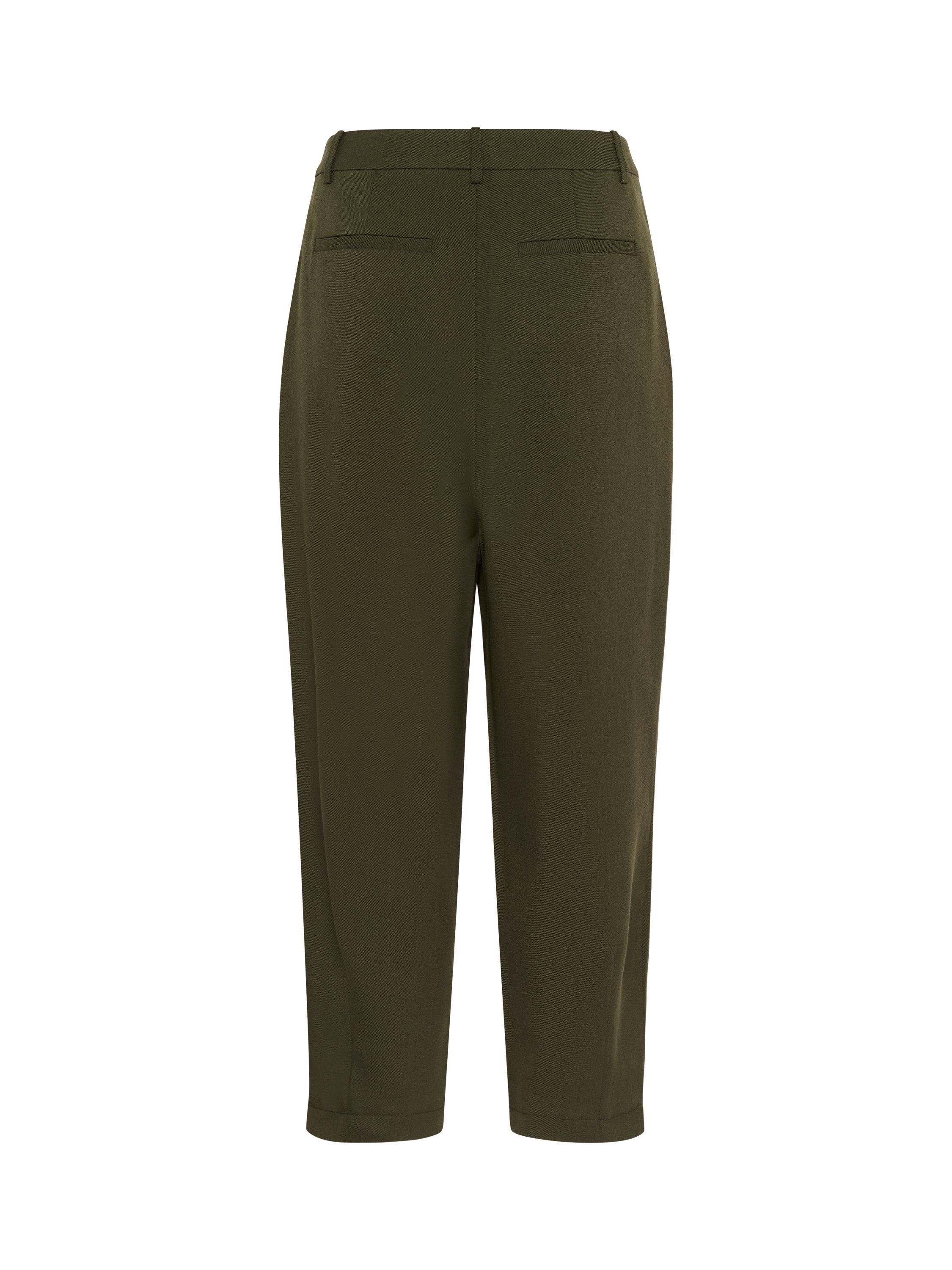 Product image 6 of 6, which shows KAFFE Merle Cropped Trousers, Mid Green, 8