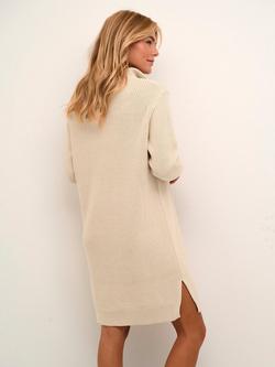 KAFFE Lioa Knit 1/2 Zip Dress, Sand Dollar - view 2, Sand Dollar