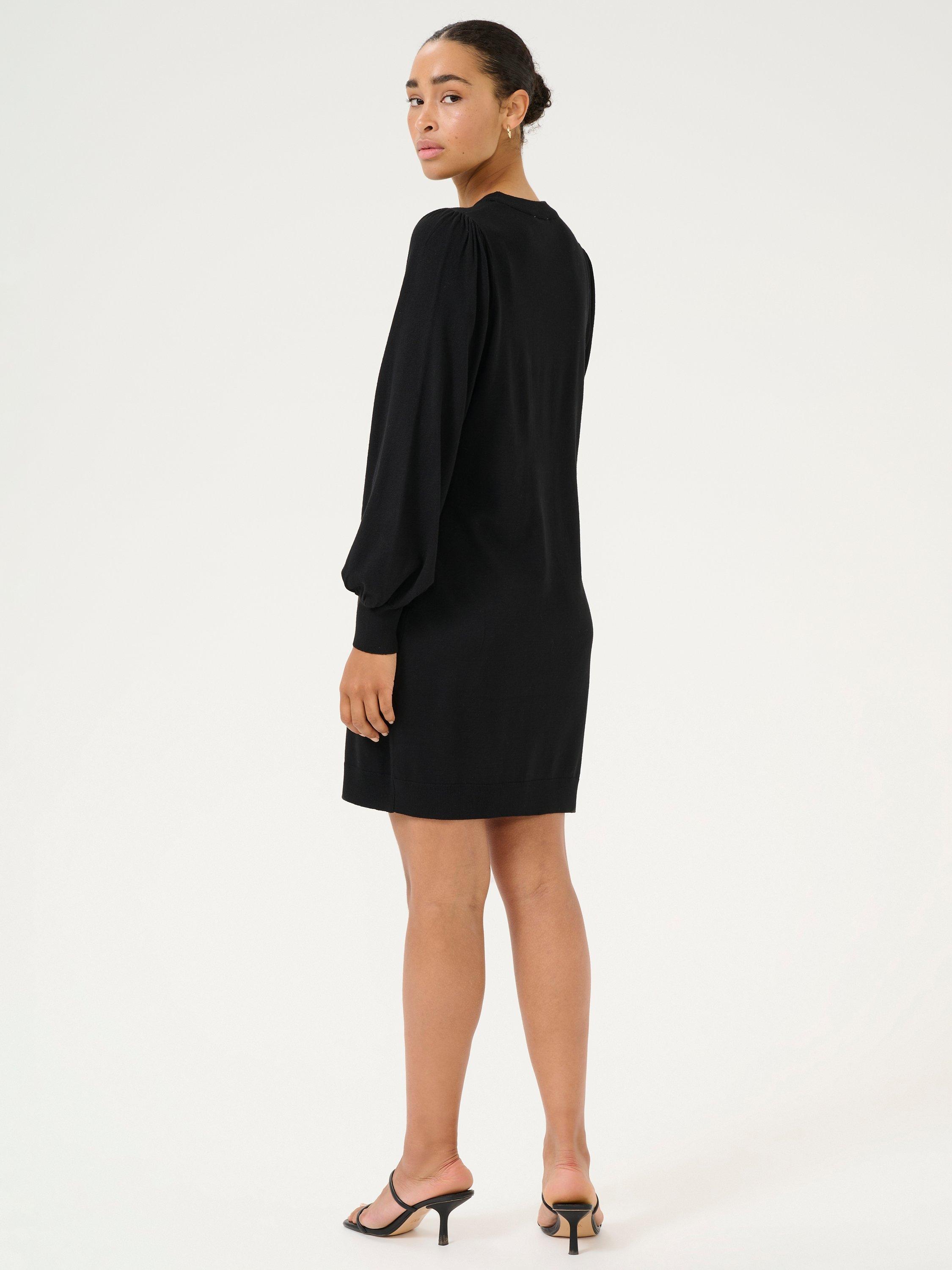 Product image 2 of 6, which shows KAFFE Sofie Knit Mini Dress, Black, XS