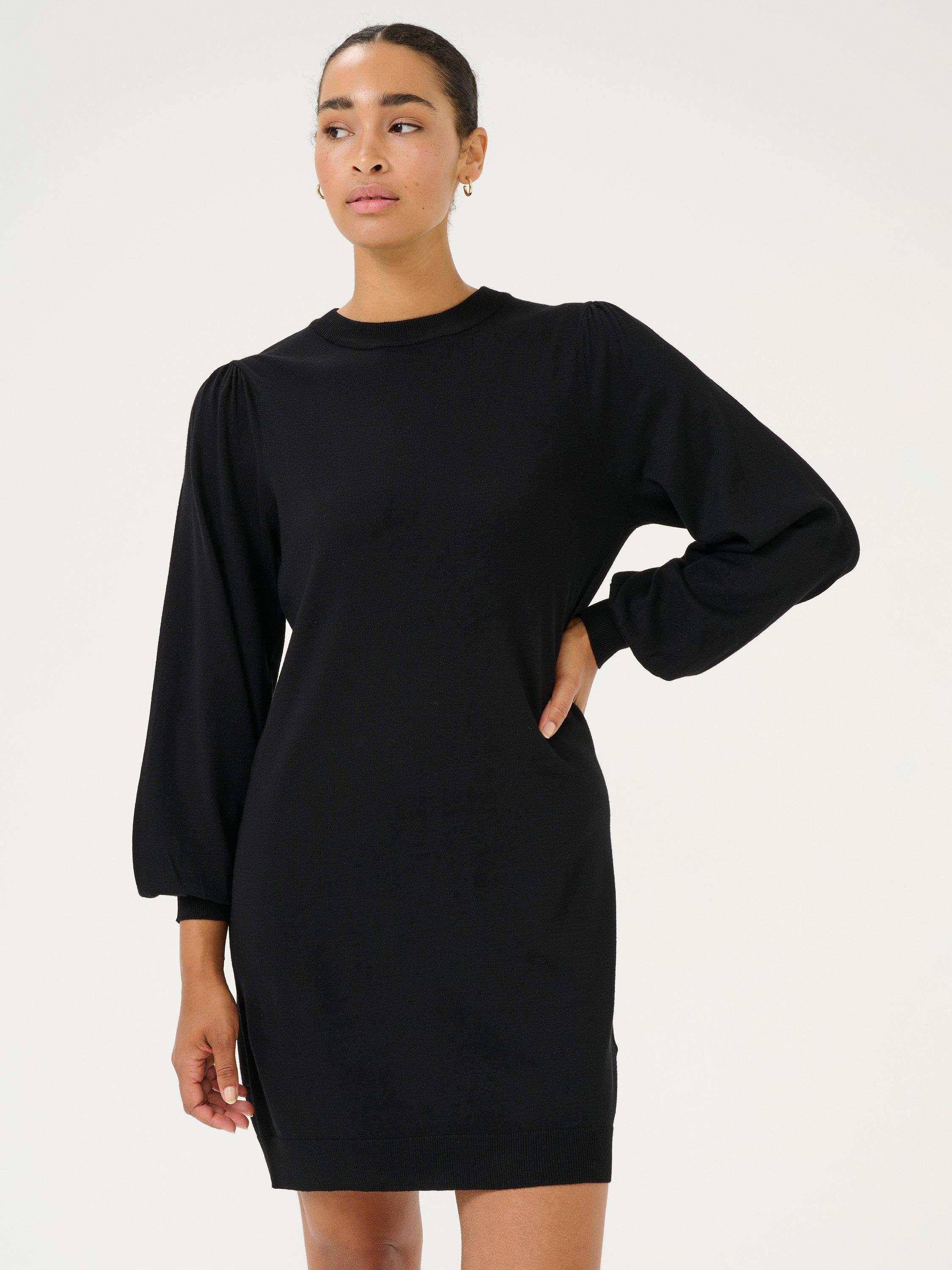 Product image 3 of 6, which shows KAFFE Sofie Knit Mini Dress, Black, XS