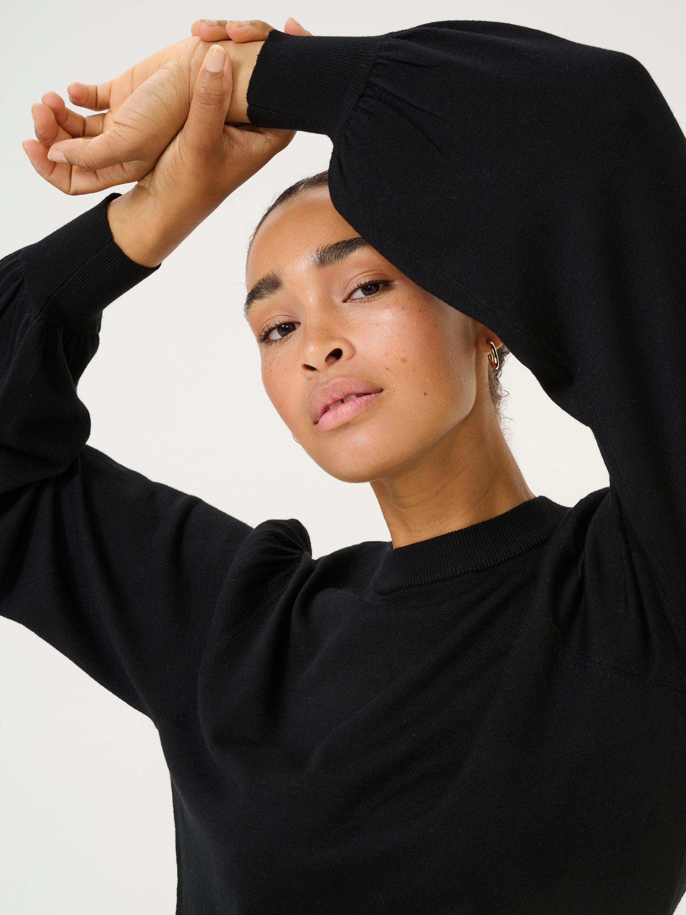 Product image 4 of 6, which shows KAFFE Sofie Knit Mini Dress, Black, XS