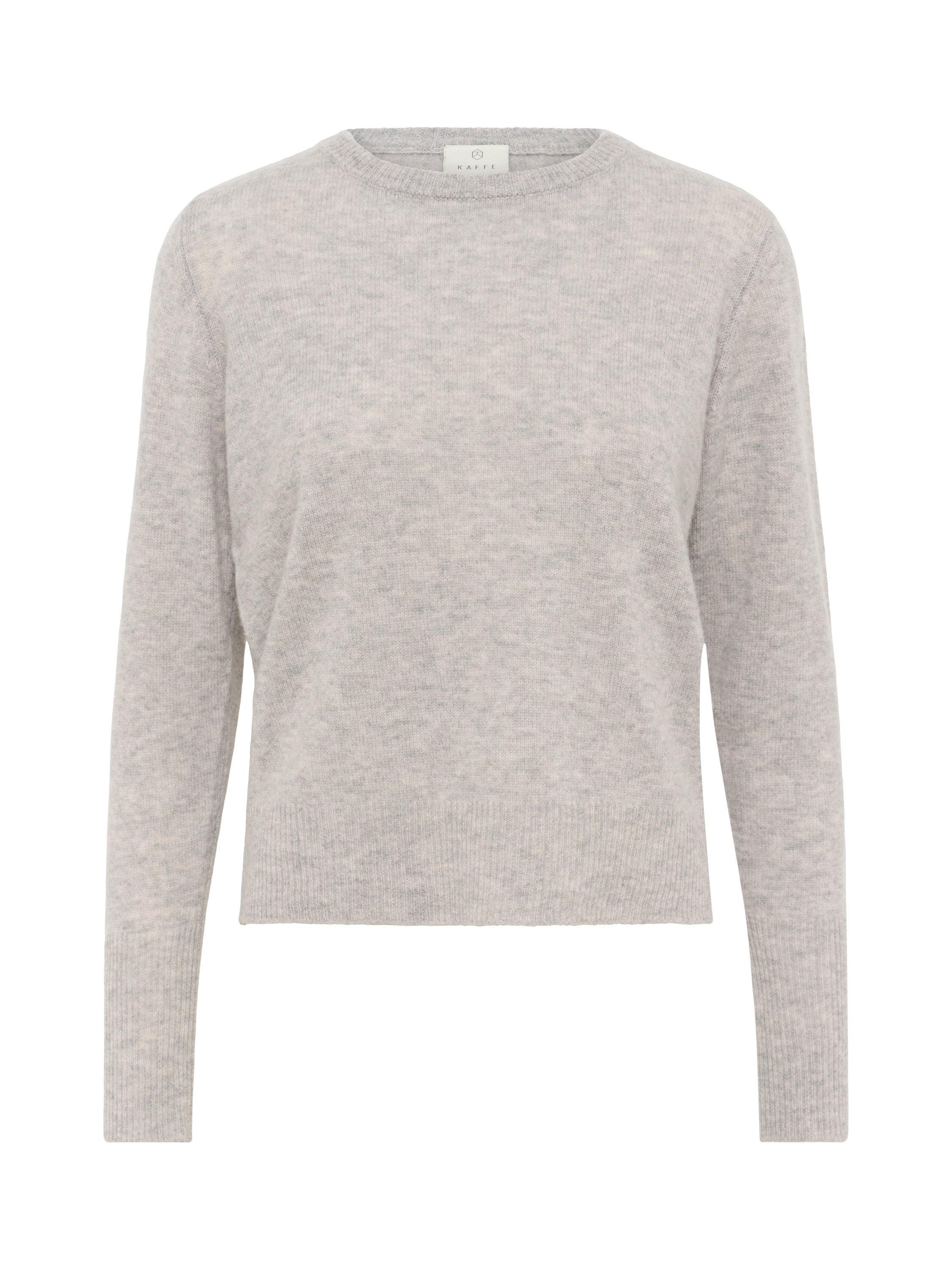 Product image 5 of 6, which shows KAFFE Cashie Wool Cashmere Jumper, Mid Grey, XS