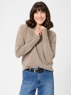 KAFFE Cashie Wool Cashmere Jumper, Mid Brown, Mid Brown