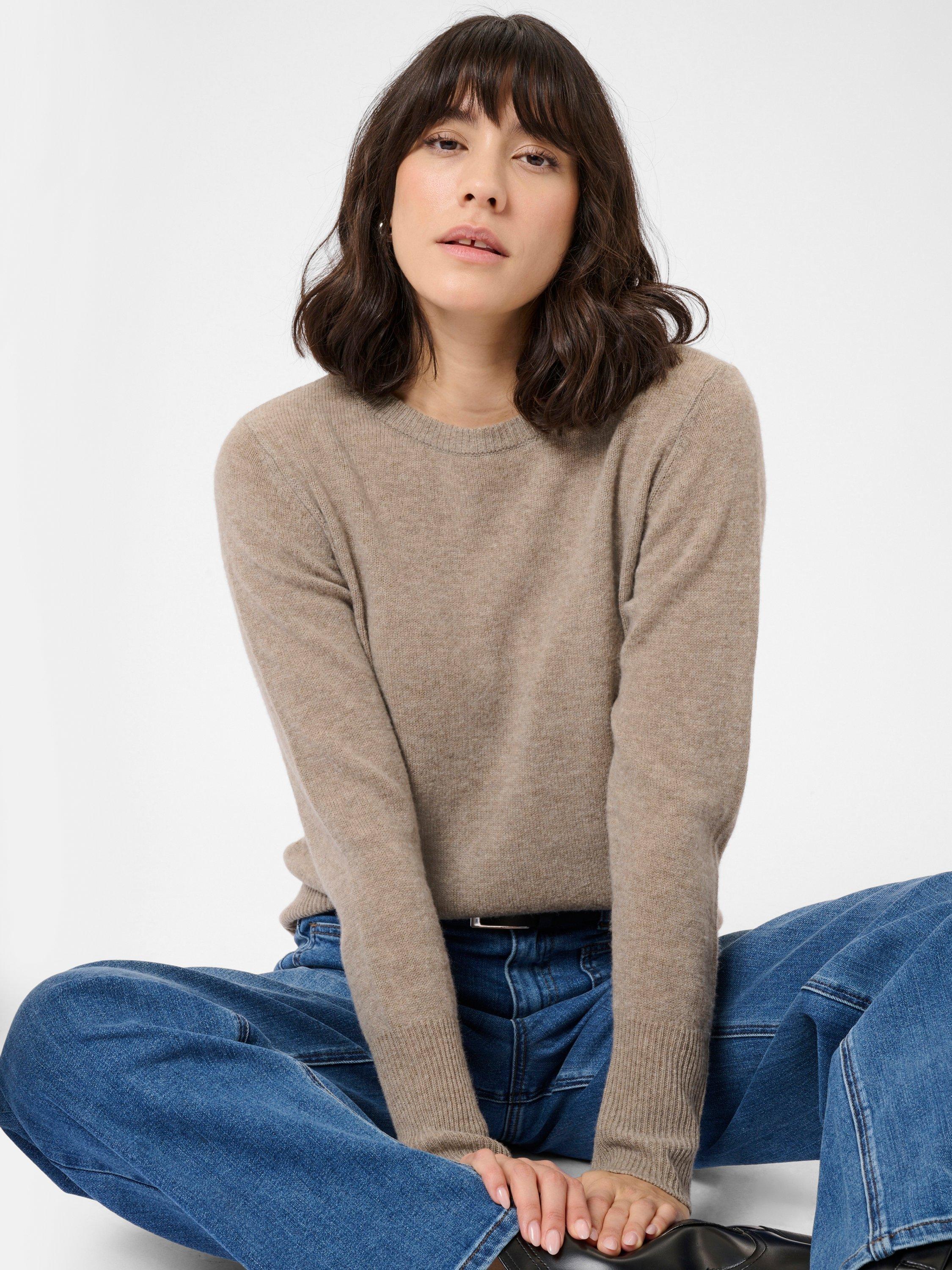 Product image 4 of 6, which shows KAFFE Cashie Wool Cashmere Jumper, Mid Brown, XS