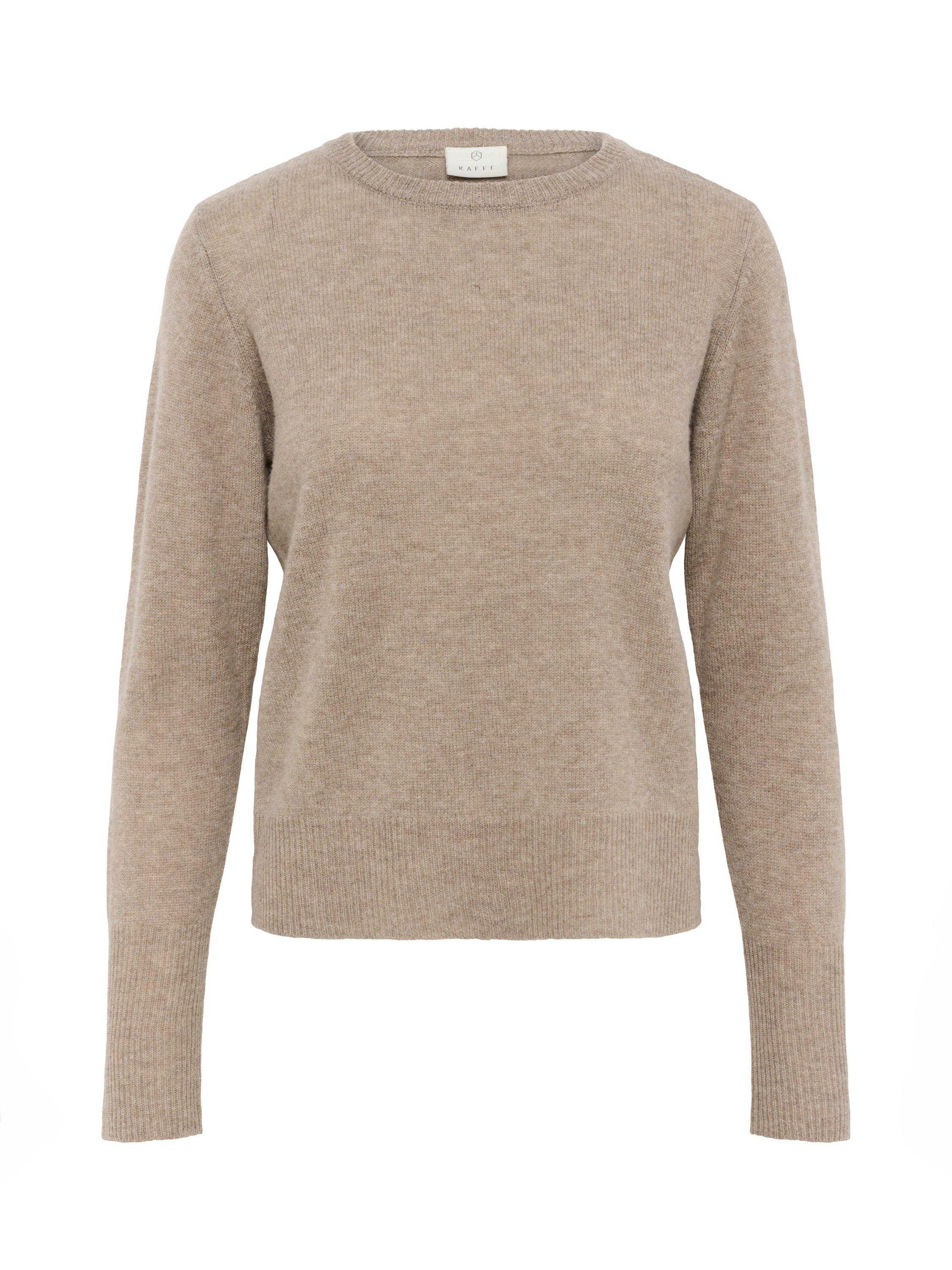 Product image 5 of 6, which shows KAFFE Cashie Wool Cashmere Jumper, Mid Brown, XS