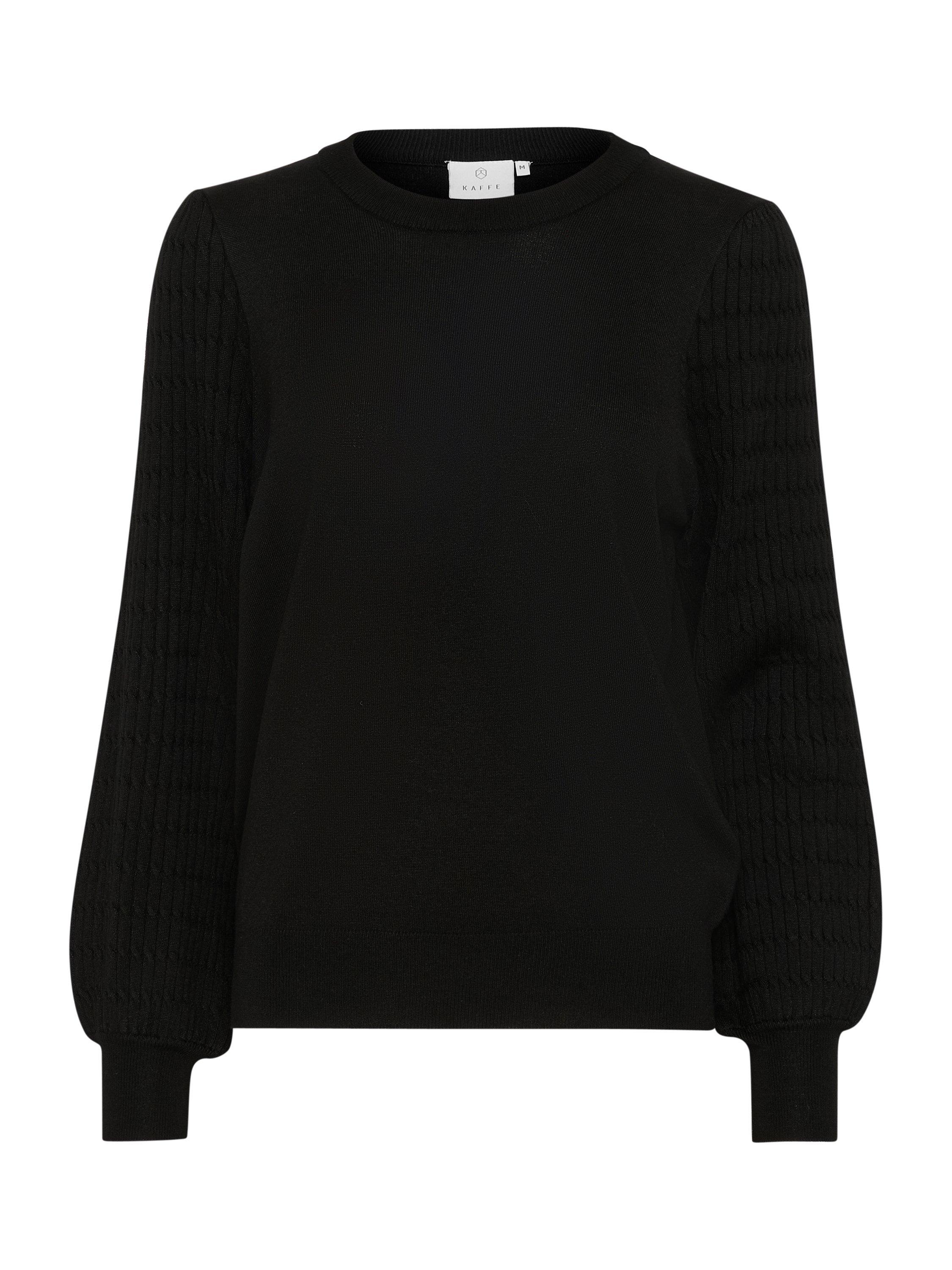 Product image 5 of 6, which shows KAFFE Nanna Crew Neck Jumper, Black, XS