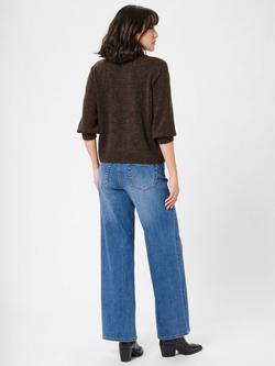 KAFFE Meridith Round Neck Jumper, Mid Brown - view 2, Mid Brown